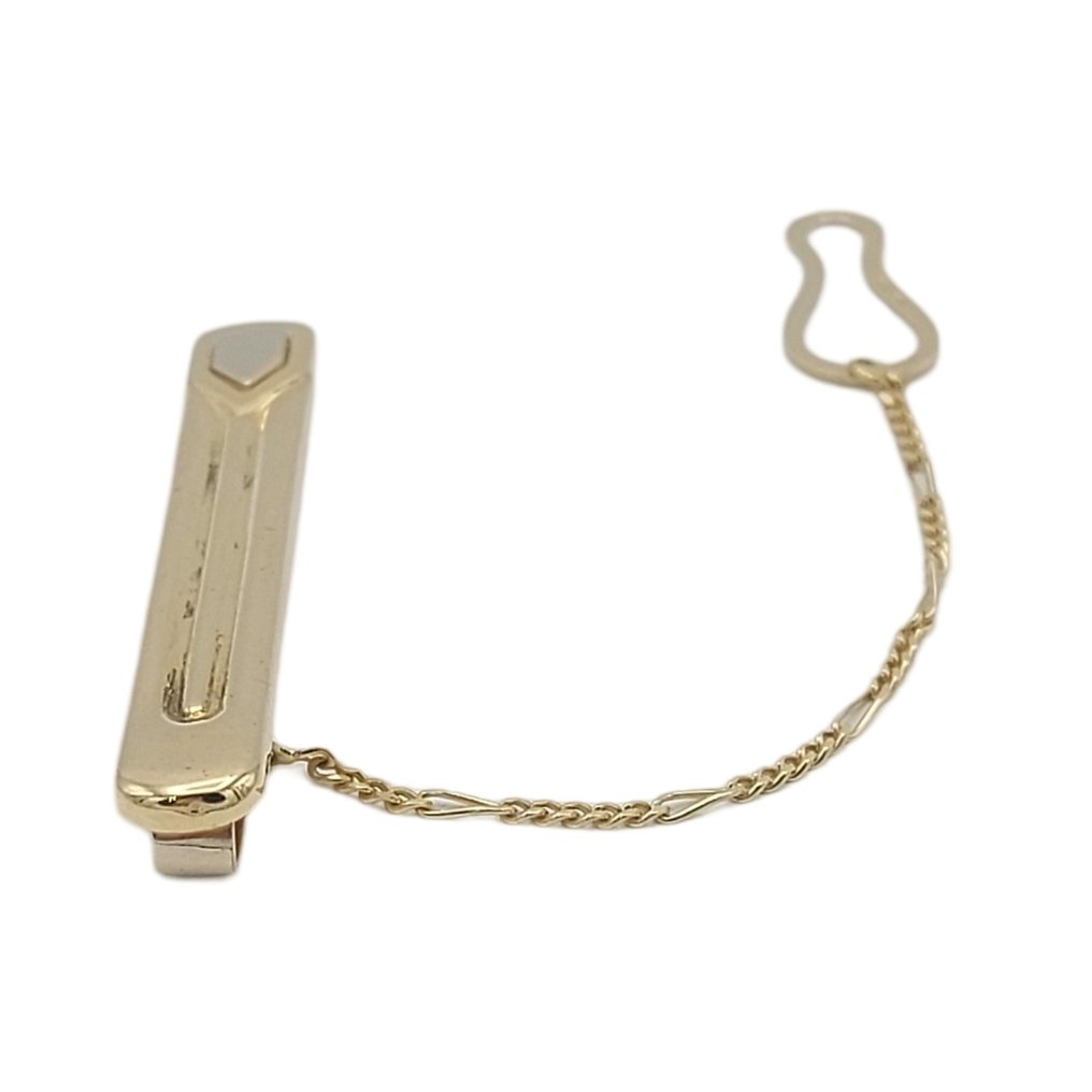 Klips do krawata - 18-karatowe Żółte złoto, Białe złoto #1.0