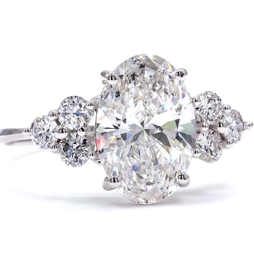 没有保留价 - 戒指 - 18K包金 白金 - 3.01ct. tw. 钻石 (实验室培育) - 钻石 - D(无色) #2.1