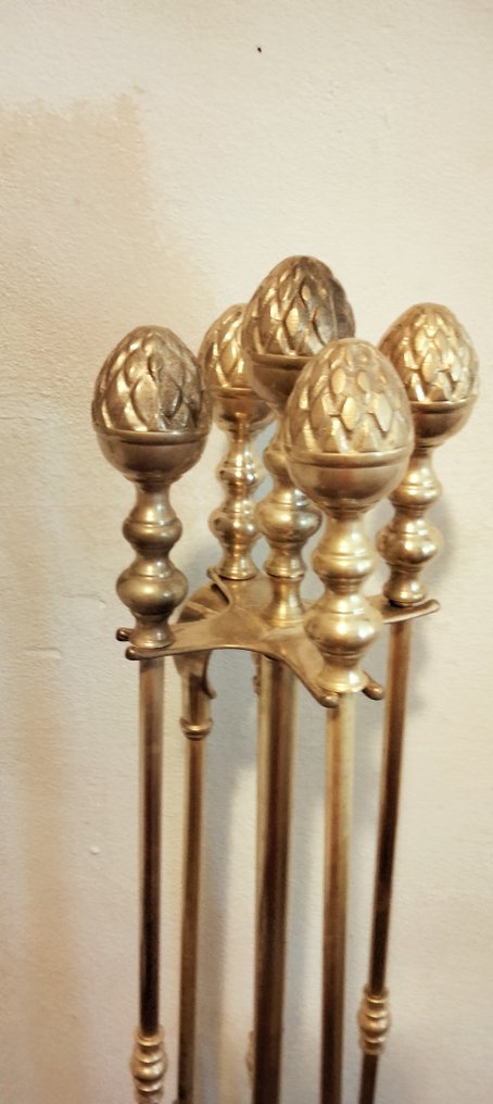 Fireplace accessory (5) - pine nuts - Bronze & brass - Bronze & brass servant #1.0