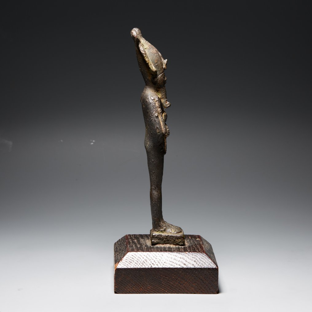 古埃及 青銅色 奥西里斯神。晚期，公元前664年至公元前332年。高17厘米。 #3.2