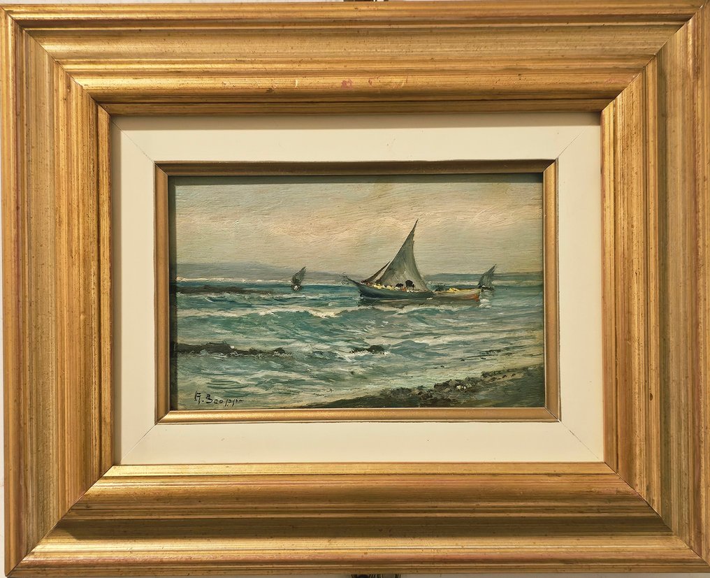 Radames Scoppa (1877 - 1957) - Marina con pescatori #1.0