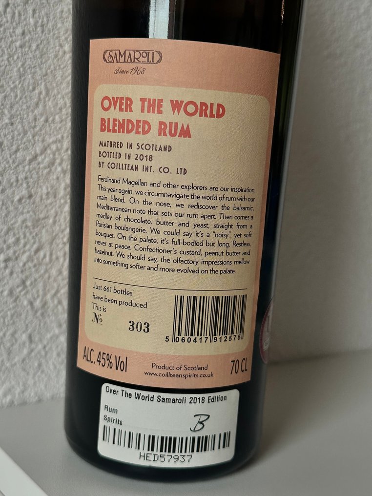 Samaroli - Over The World – Blended Rum   - b. 2018  - 70cl #3.2