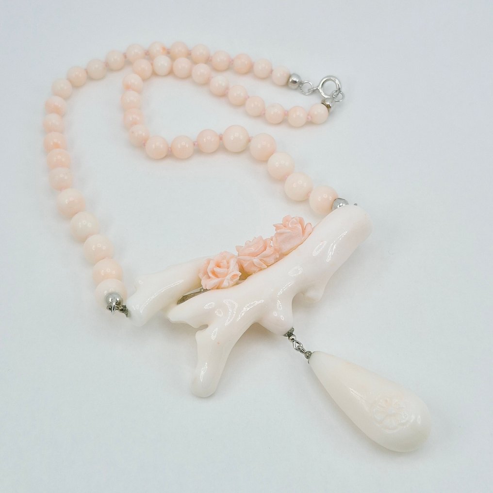 Korall - Silver - Halsband - COLLIER ROSE IN CORALLO #4.3