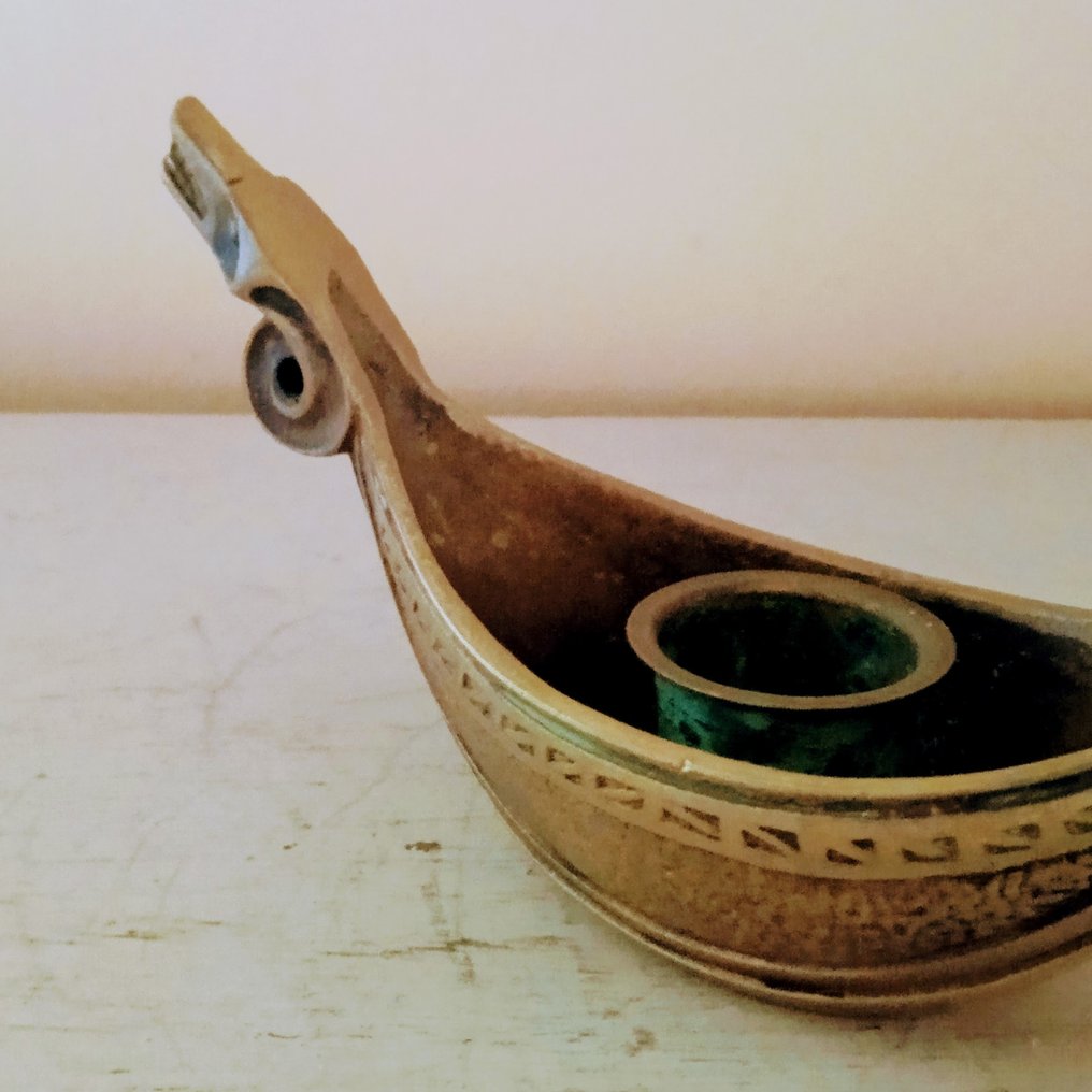 Atelier Le Verrier - 小烛烛台 - 铜绿青铜 - VIKING 烛台 参考编号632 #4.3