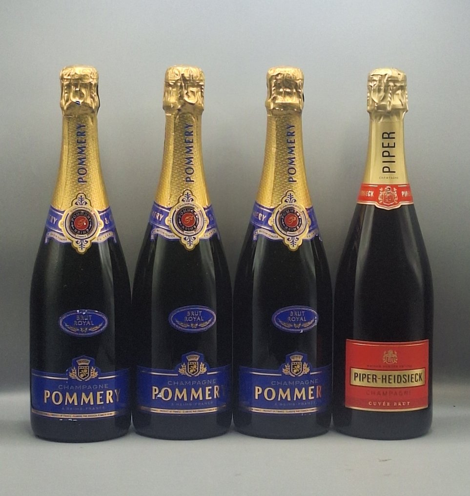 Pommery, & Piper Heidsieck Brut - Champagne - 4 Pullot (0.7 L) #1.0