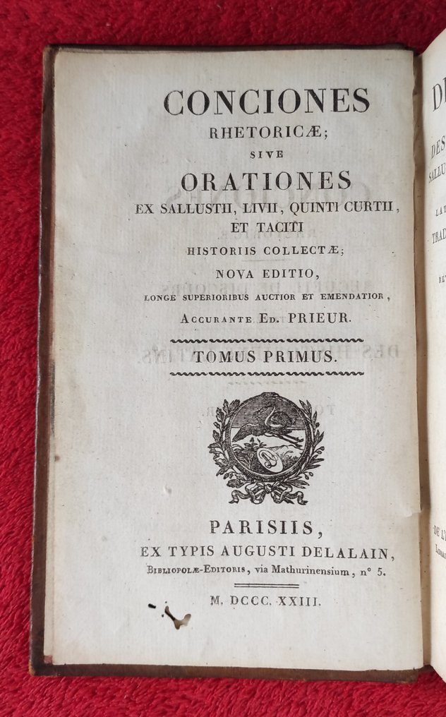 Tacitus, Sallustius, Titus Livius, Quintus Curtius - Conciones et Orationes Latinas / Recueil de Discours - 1823 #4.3