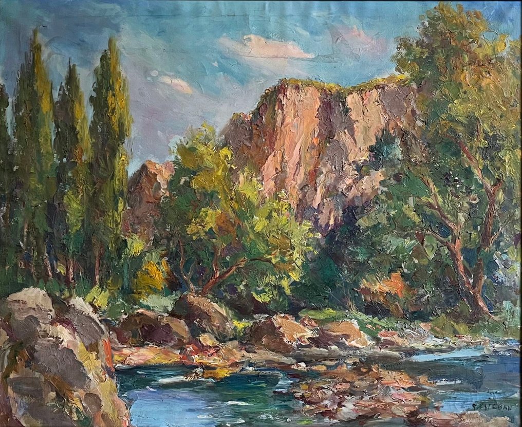 Grunwald Alsge Esteban (1909-1960) - Paisaje con río #1.0