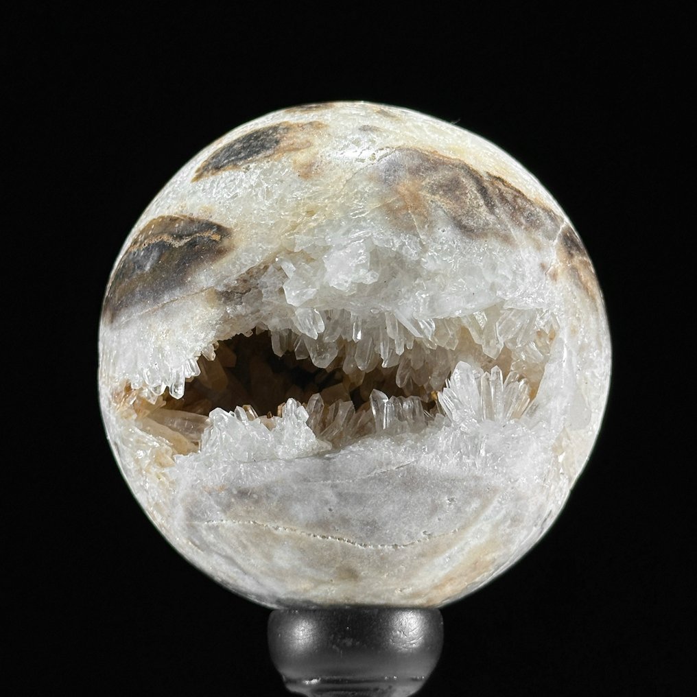 无底价——精彩的石英水晶套装对 球体与簇群展示在定制支架上- 2000 g - (2) #3.2