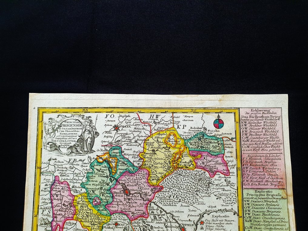 Ευρώπη - Βόρεια-Ανατολική Ευρώπη / Πολωνία / Σιλεσία / Ουόπλε / Oppeln / Βρότσλαβ; Matthaus Seutter - Principatus Brigensis in Silesia Inferioris - 1721-1750 #2.1