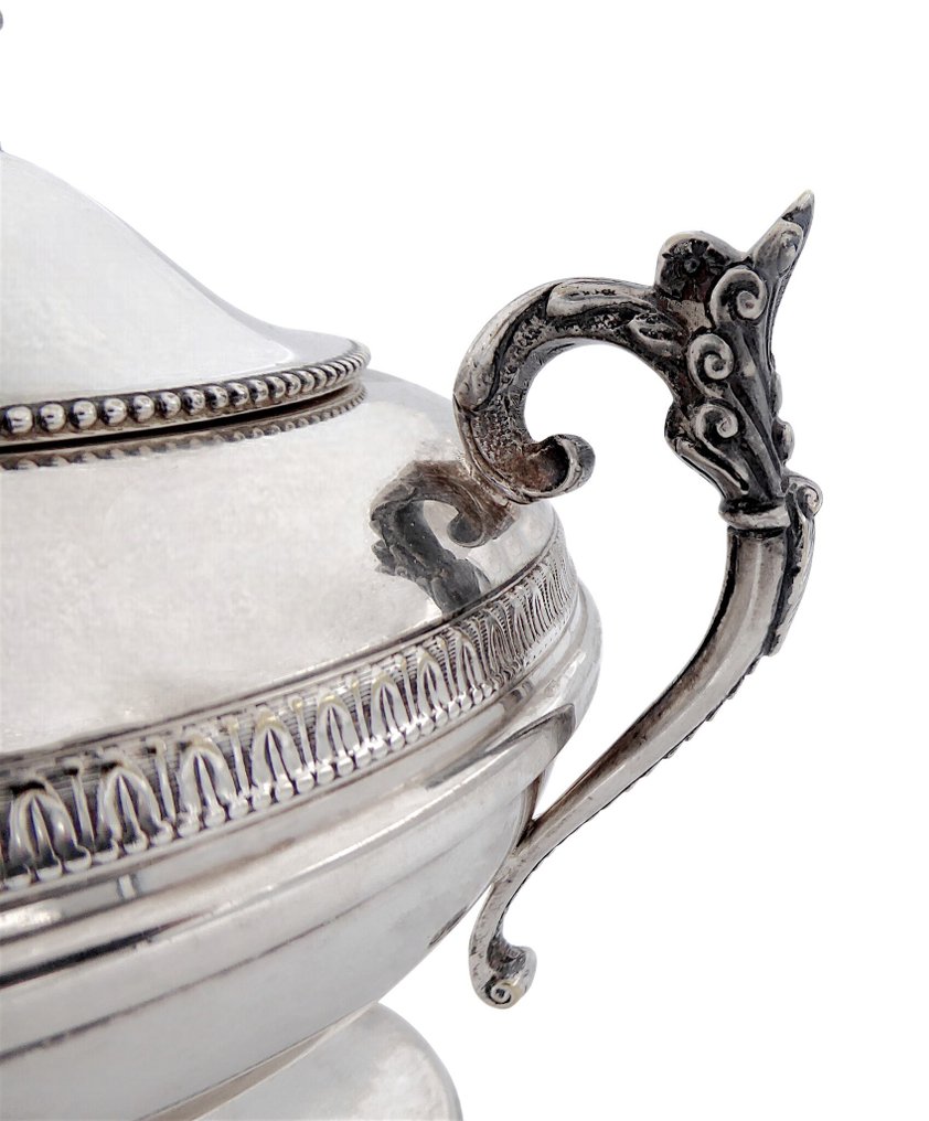 Cenacchi (Bologna) - Μπολ ζάχαρης - Stile Impero con Manici Floreali e Bordi a Palmette - επάργυρος - 1970s #2.1