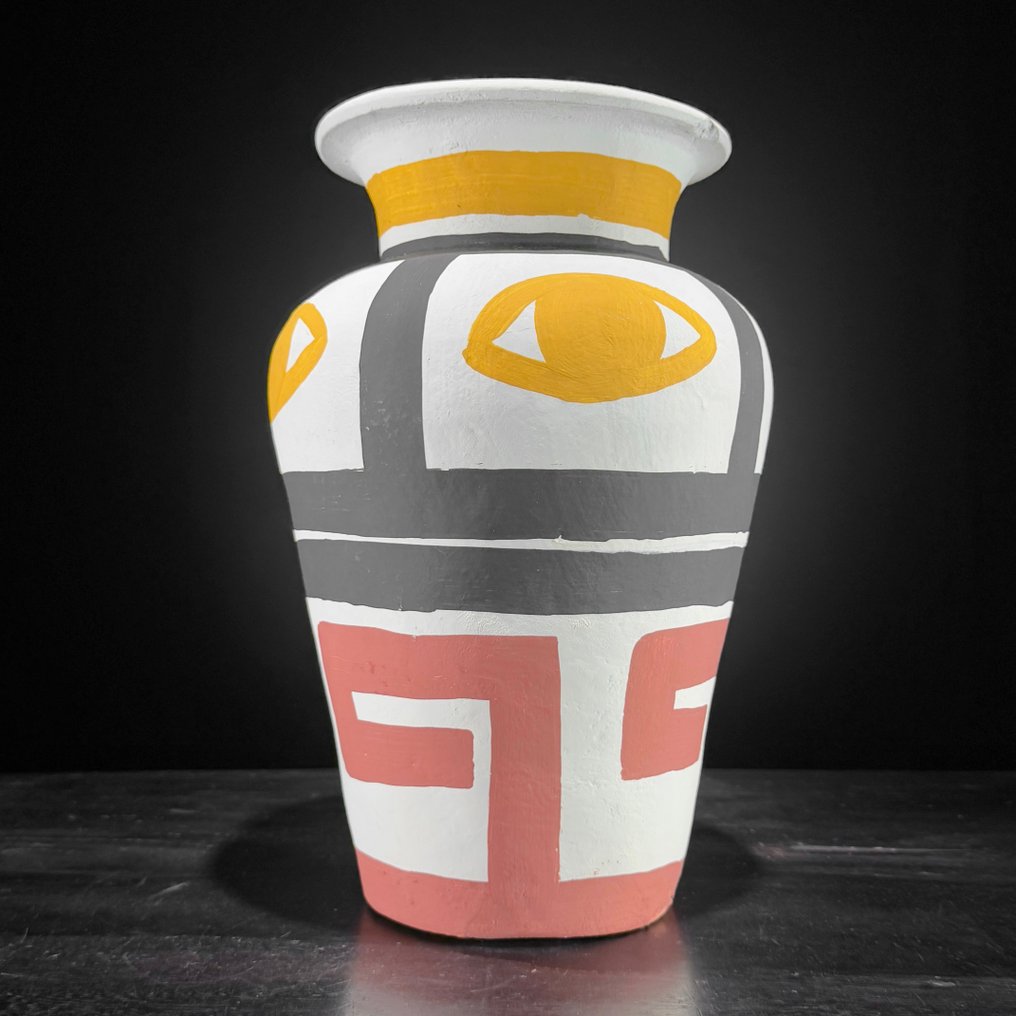 Dekorativt ornament - NO RESERVE PRICE - C - Wonderful Decorative Colorful Terracotta Pot - Indonesia #3.2