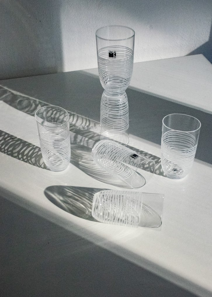 Carlo Moretti - MuseumCollectionGlass - 香槟笛 (6) - 欧元区免运费 - 独一无二的商品 - 穆拉诺玻璃 - 免运费 €区域 #4.3