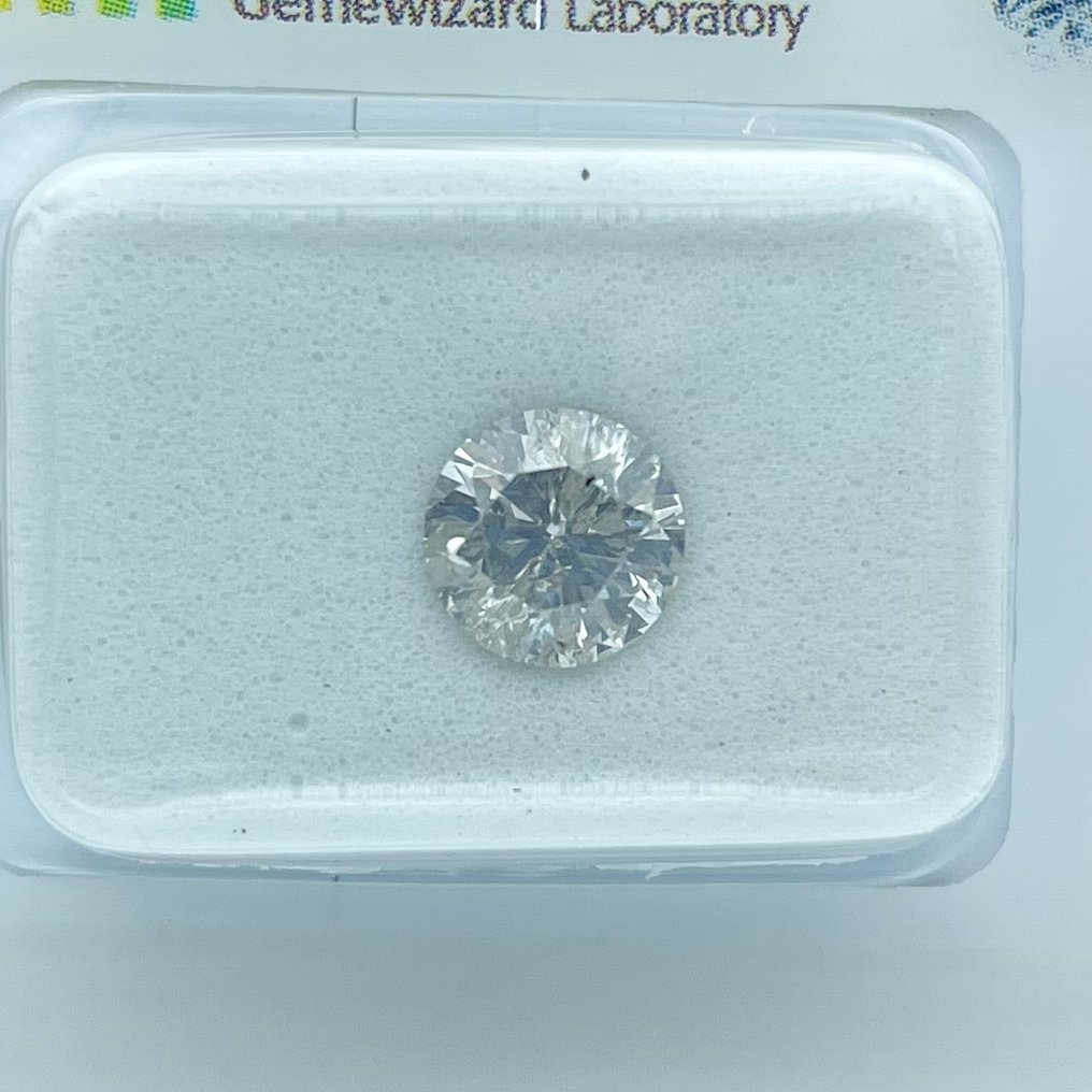 χωρίς τιμή ασφαλείας - 1 pcs Διαμάντι  (Φυσικό)  - 1.00 ct - Στρογγυλό - H - I1 - Gemewizard Gemological Laboratory (GWLab) #1.0