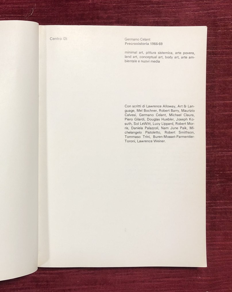 Germano Celant - Precronistoria 1966-69 - 1976 #1.0