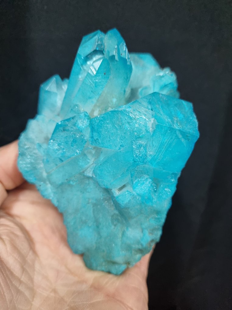 超大尺寸 Aqua Aura 石英水晶 水晶群 - 高度: 110 mm - 宽度: 77 mm- 444 g #2.1