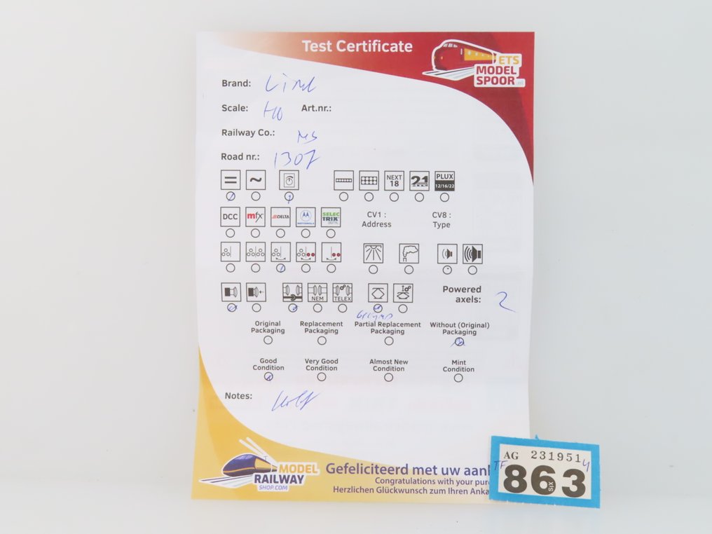 Lima H0 - 208193L - Ellokomotiv (1) - Serie 1300 - NS #4.3