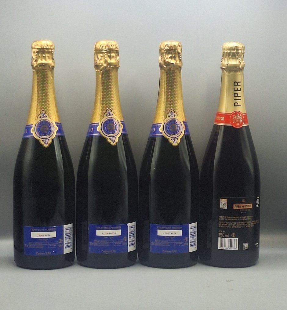 Pommery, & Piper Heidsieck Brut - Champagne - 4 Pullot (0.7 L) #1.0