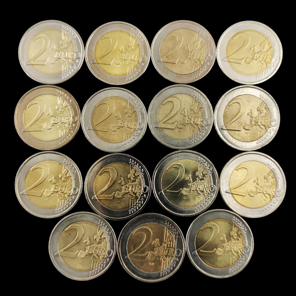 歐洲. 2 Euro 2007/2023 (15 coins)  (沒有保留價) #1.0
