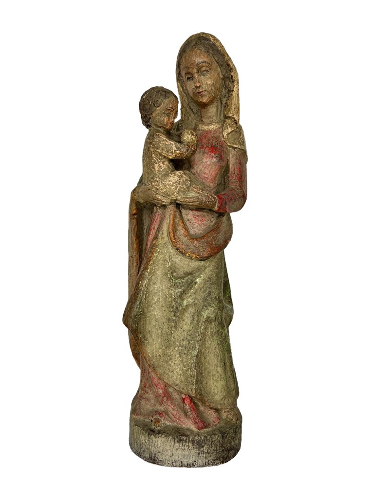 Γλυπτό, Madonna con bambino - 50 cm - Ξύλο #1.0