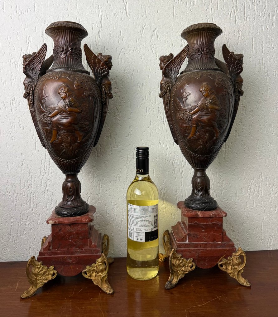 装饰饰品 (2) - J. Garnier (1853 - 1910) - 法国 - Vaas - 55 厘米 #1.0