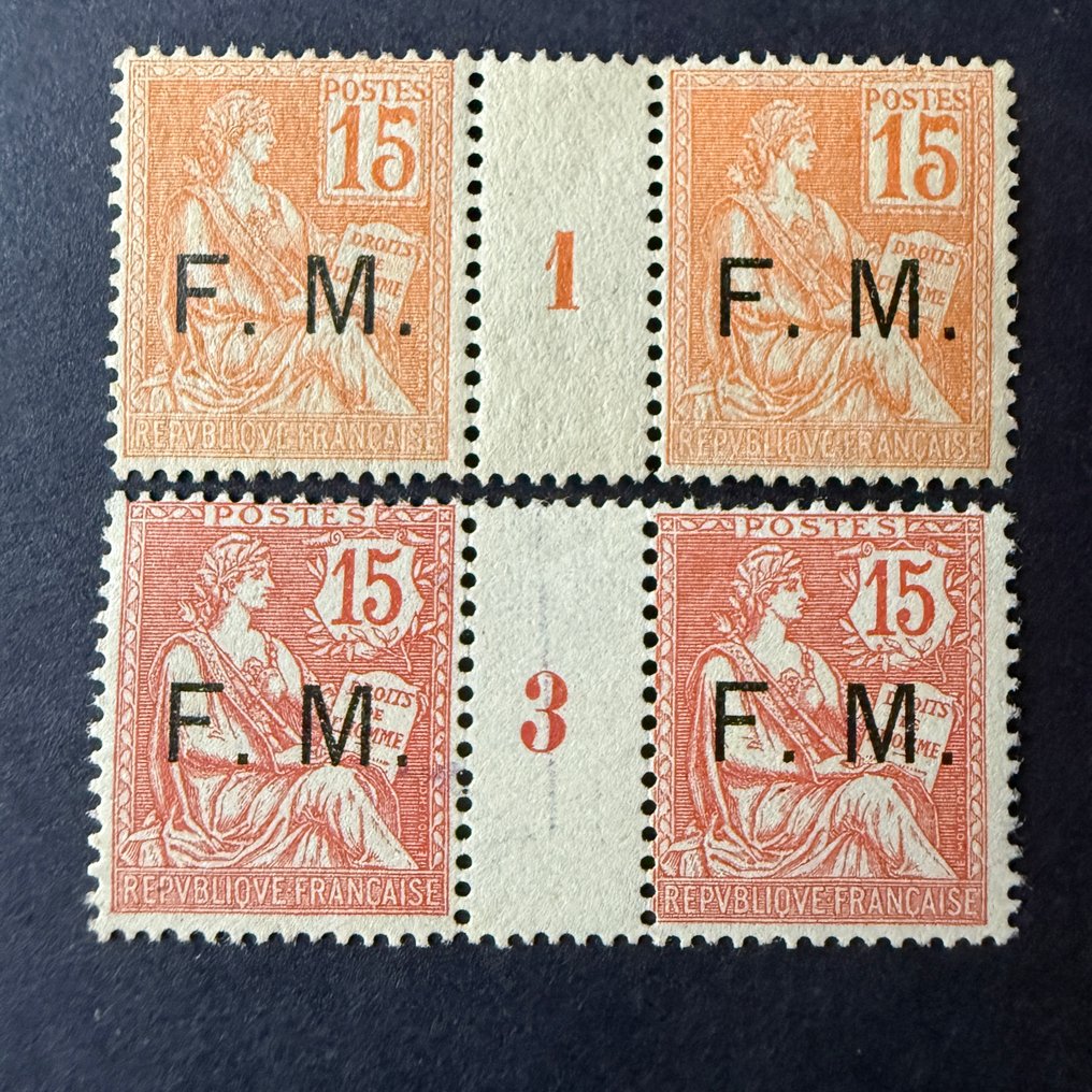 法国  - 军事特许经营1和2“ Mouchons”年份新旧**（重新涂层） #1.0