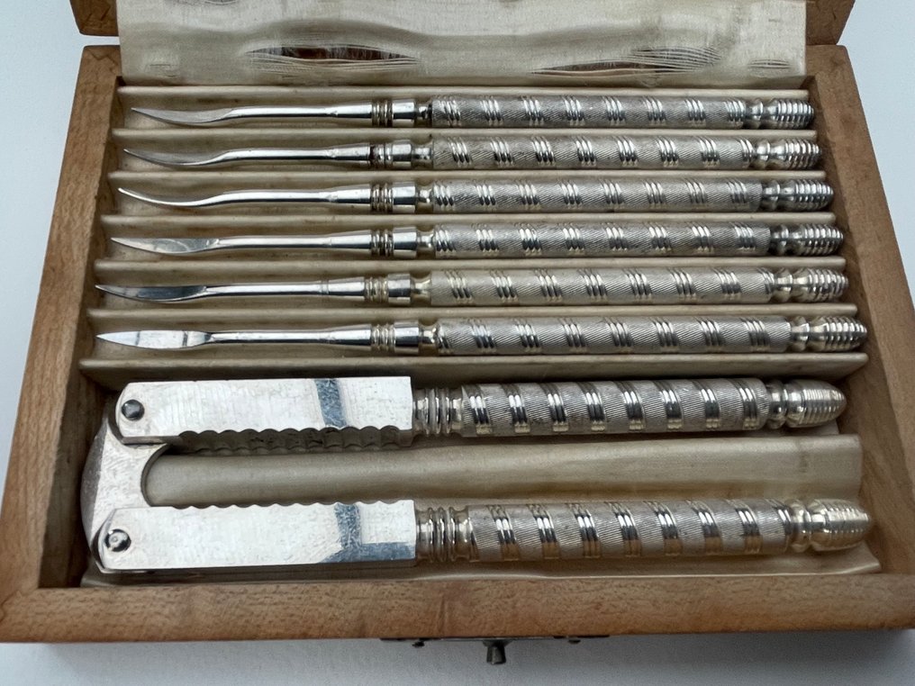 餐具套装 (10) - 镀银, 木 - 古董龙虾套装 #3.2