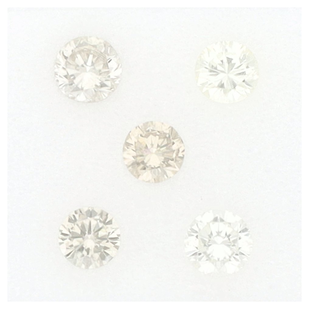 χωρίς τιμή ασφαλείας - 5 pcs Διαμάντι (Φυσικό) - 0.68 ct - Στρογγυλό - SI2 - International Gemological Institute (IGI) #1.0