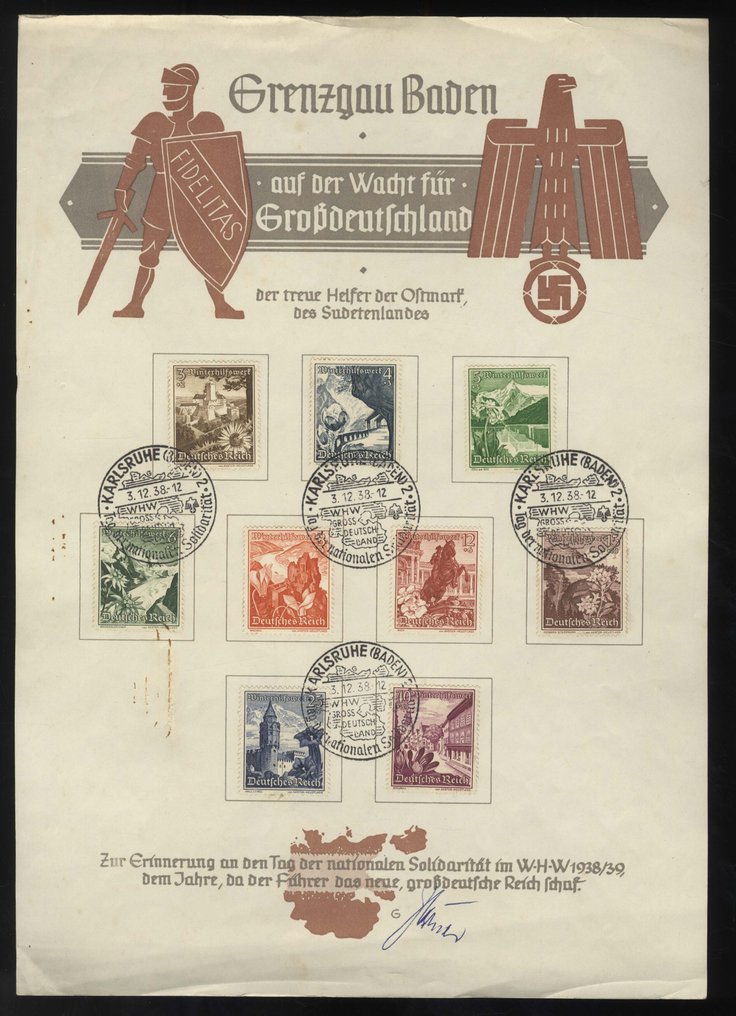 Γερμανική Αυτοκρατορία 1936/1938 - Αφίσες μνήμης Τρίτου Ράιχ - Ολυμπιάδα 1936 και WHW #1.0