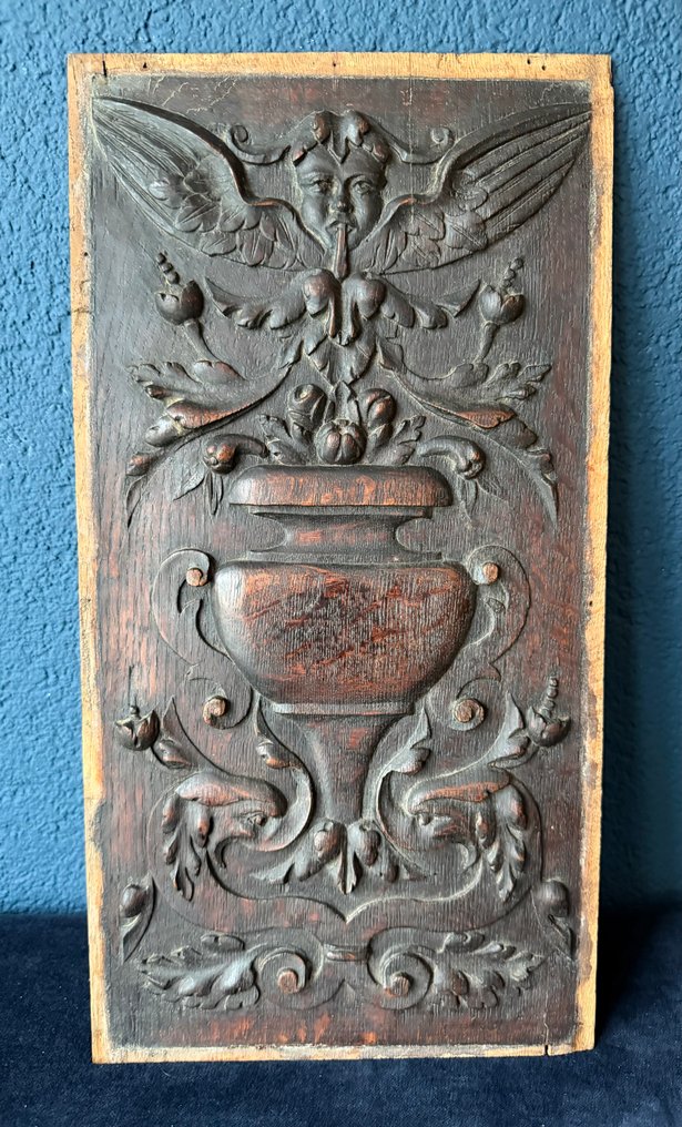 Detaljeret træudskæring - 42 cm - Egetræ - 1850-1900 #2.1