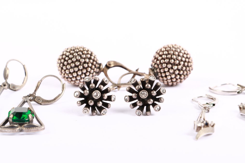 χωρίς τιμή ασφαλείας - Σκουλαρίκια Ασημί - 4x βιντάζ #1.0