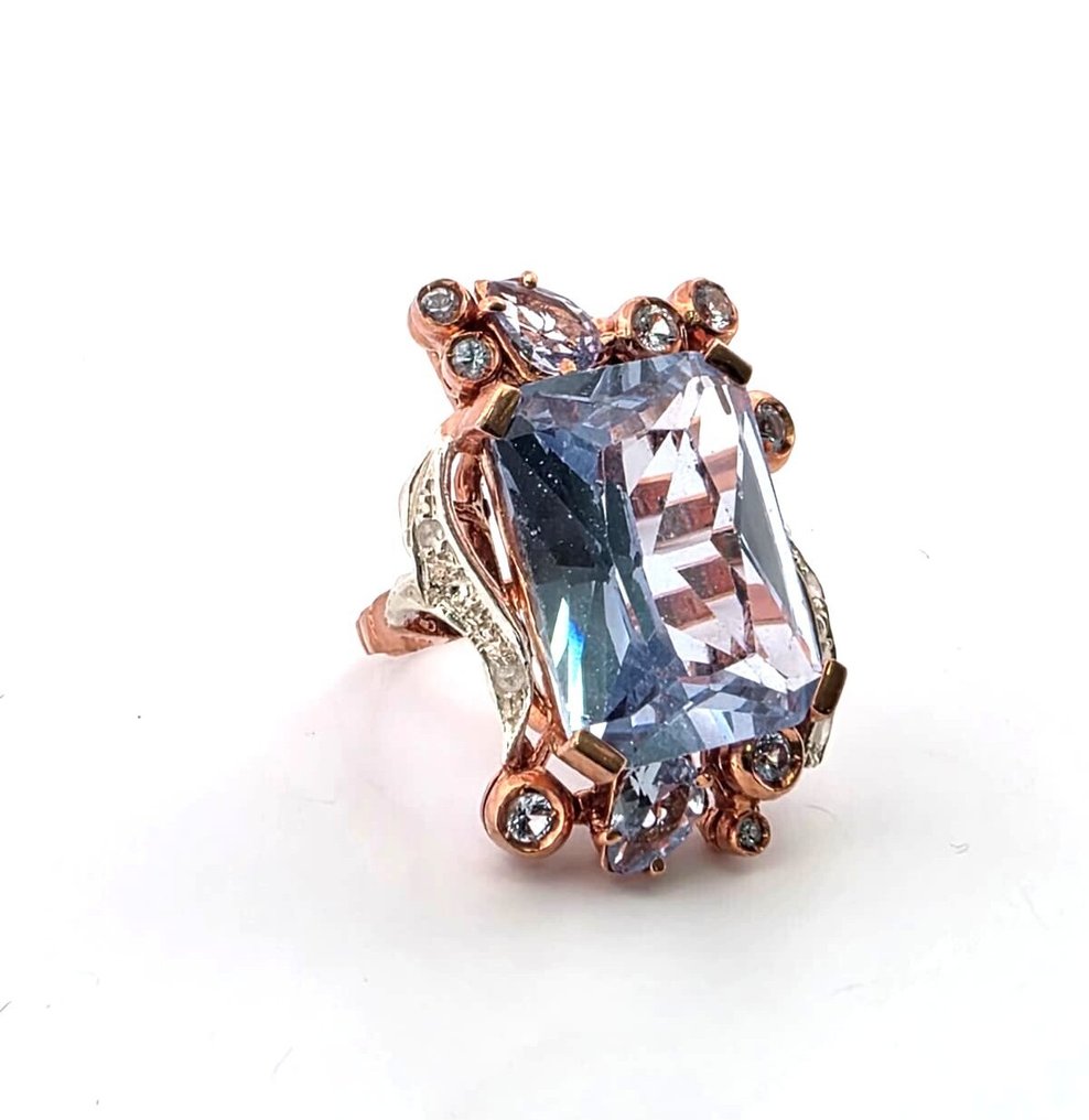 沒有保留價 - 戒指 - 9 節 玫瑰金, 銀 黃玉 - 黃玉 #3.2