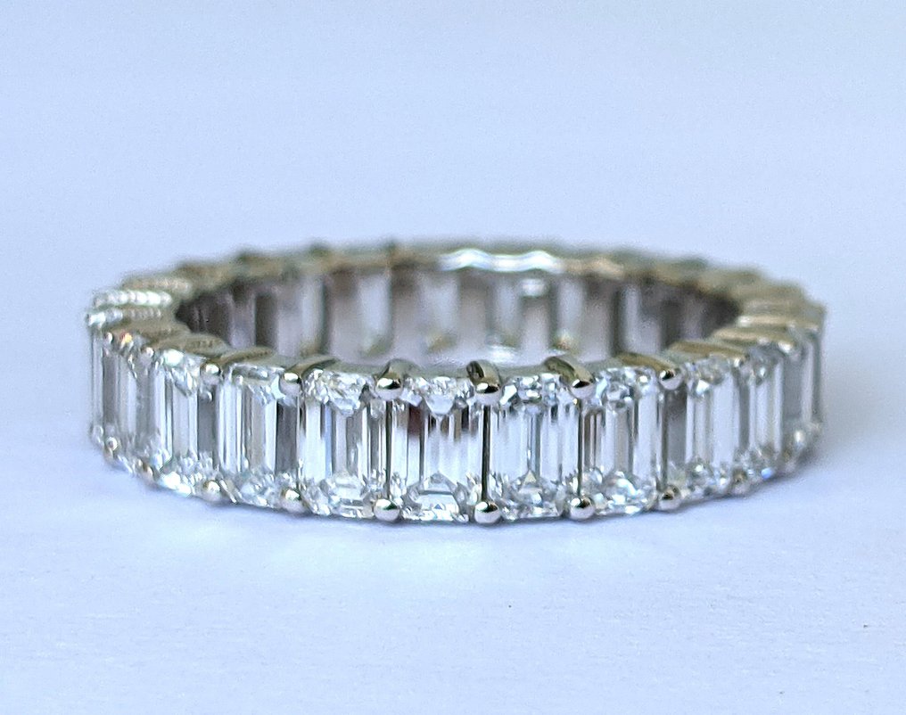 χωρίς τιμή ασφαλείας - Δαχτυλίδι αιωνιότητας - 18 καράτια Λευκός χρυσός - 4.38ct. tw. Διαμάντι (Εργαστηριακής καλλιέργειας) - Eternity IGI #2.1