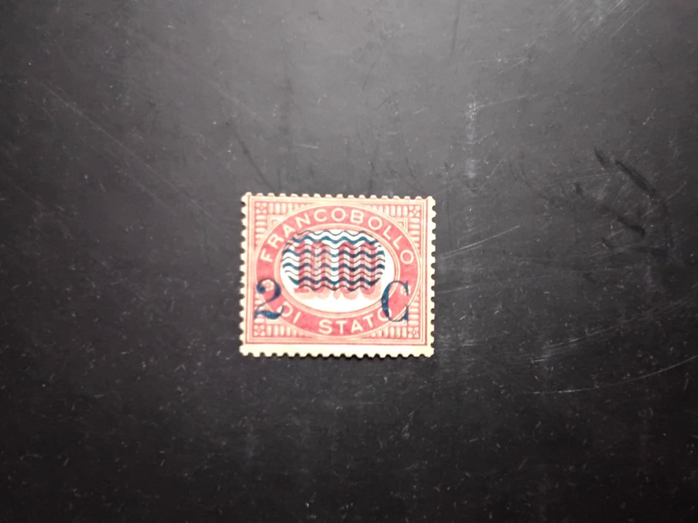 義大利王國 1878/1878 - 覆印服务 2 分。在 10 里拉上 - Sassone n. 36 #2.1