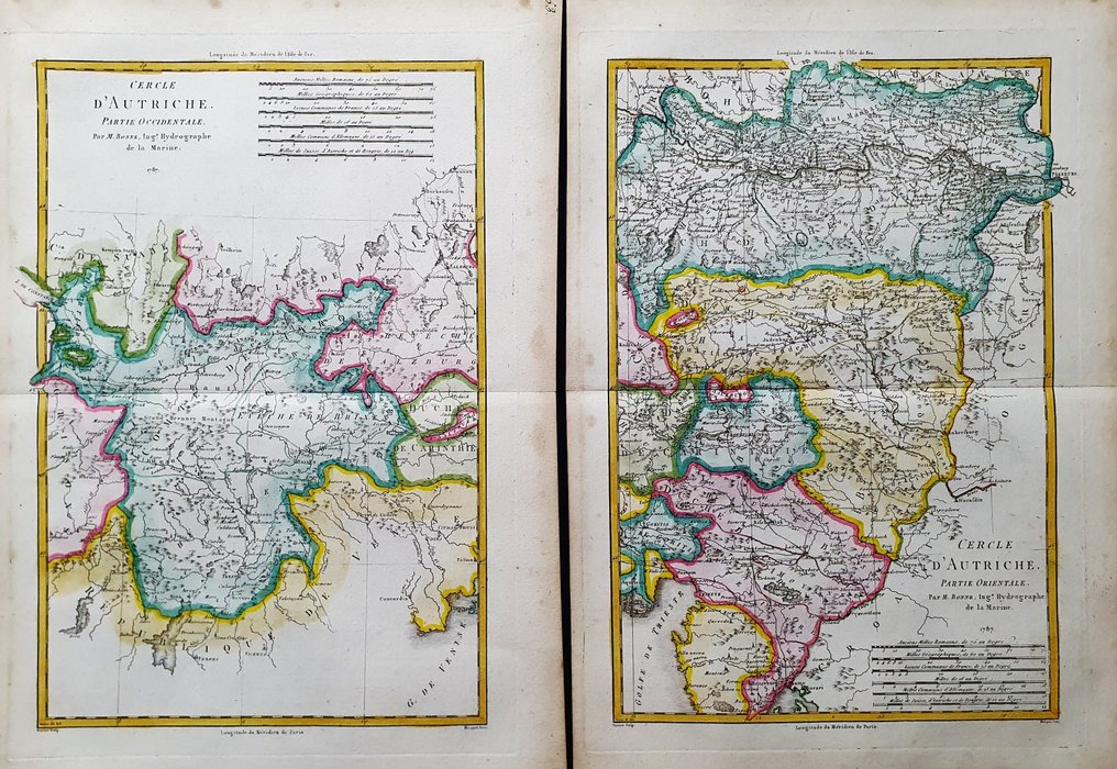 Europe - [LOT de 2] - Europe du Nord-Est / Autriche / Vienne / Trieste / Vénétie / Istrie; A. Grenet / R. Bonne - Cercle d'Autriche: partie Orientale e Occidentale..... - [LOT of 2] - 1761-1780 #1.0