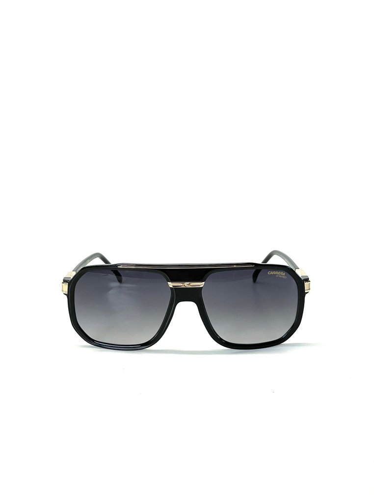 Carrera - 1077/S-2M2, Cat: *3, UV-Protect, Smoke Gradient, Classic Shiny Black Acetate & Gold, Flex Hinges - Γυαλιά ηλίου #3.2