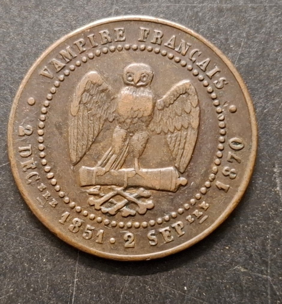 法国. Napoléon III. 5 Centimes (module) 1870. Monnaie satirique, Sedan  (没有保留价) #1.0
