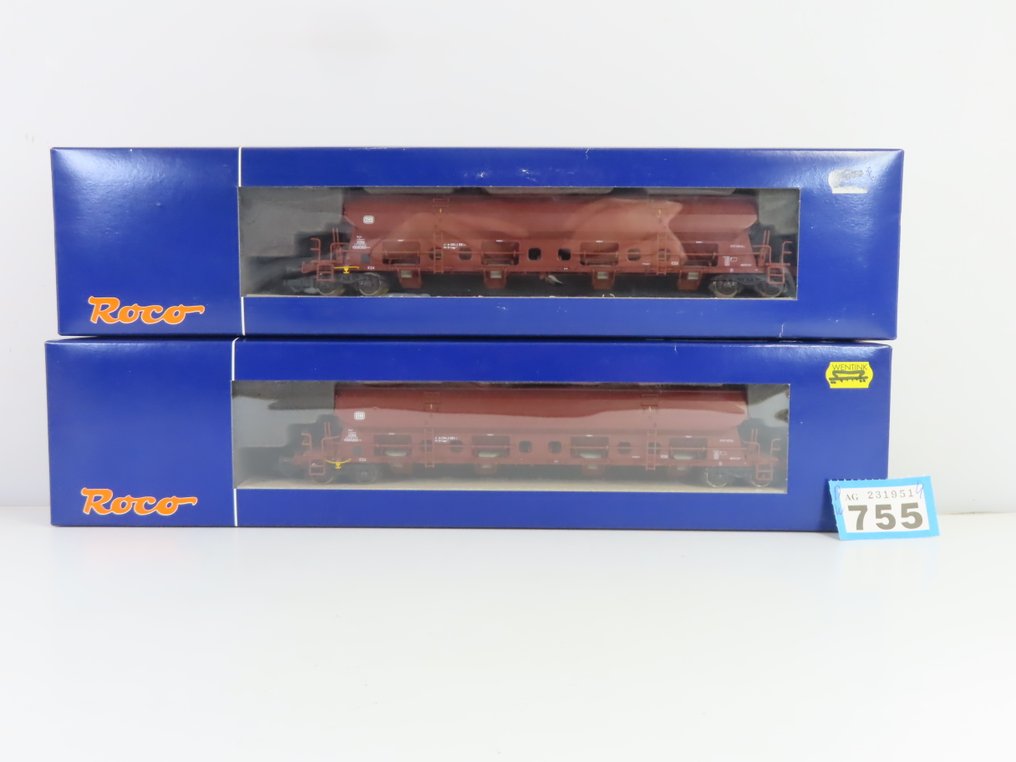 Roco H0 - 66370 - Τρένο μοντελισμού μεταφοράς εμπορευμάτων (2) - 2x τύπος Onder/Zelflosser για ταινίες Tadgs - DB #4.3