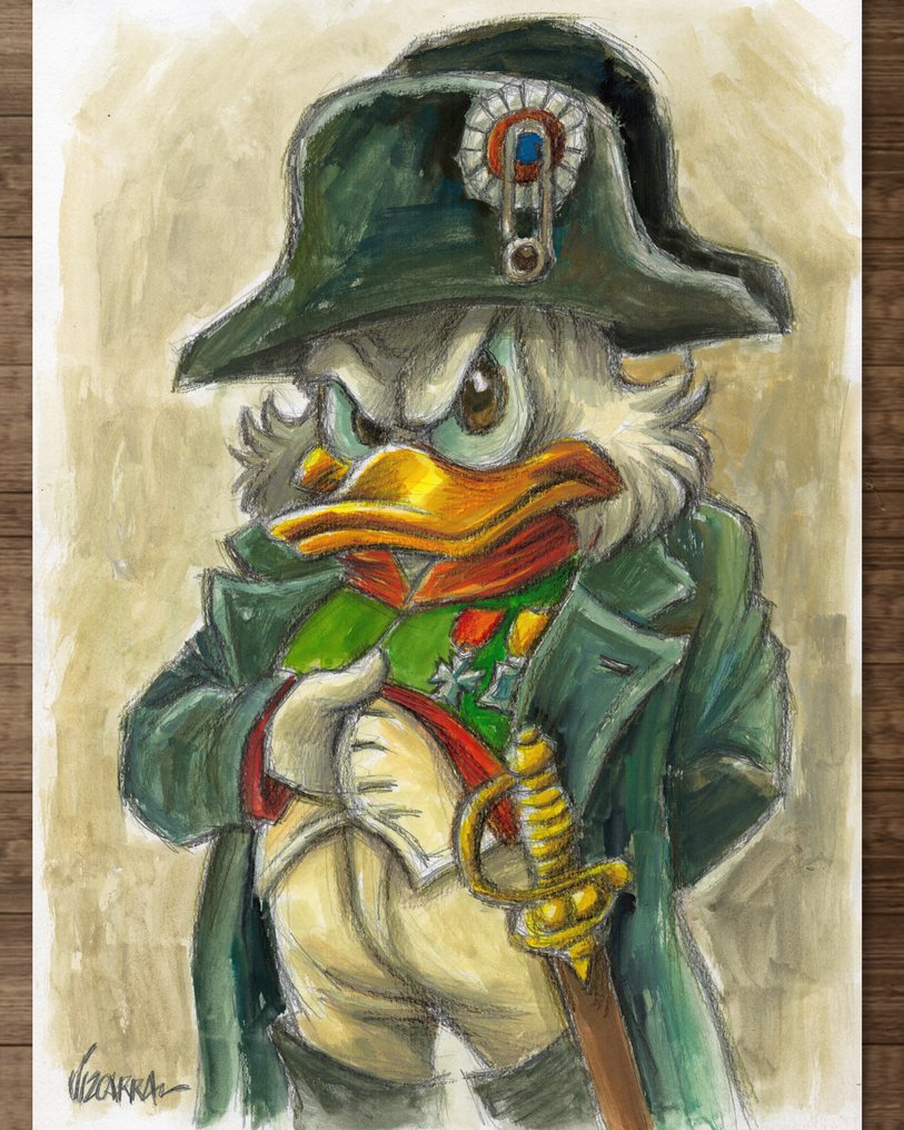 Joan Vizcarra - Αρχικό έργο τέχνης - Scrooge McDuck as Napoleon – Hand Signed #1.0