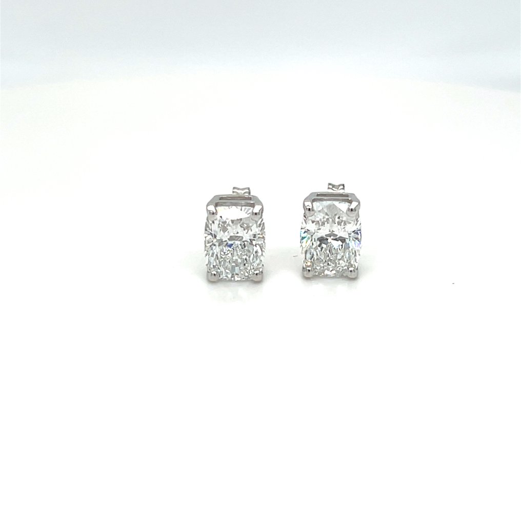 Σκουλαρίκια - 14 καράτια Λευκός χρυσός -  3.04ct. tw. Διαμάντι (Εργαστηριακής καλλιέργειας) #1.0