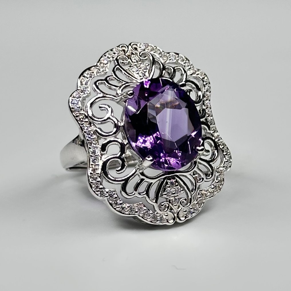 Utan reservationspris - Ring 925 Silver Ring Ametist #1.0
