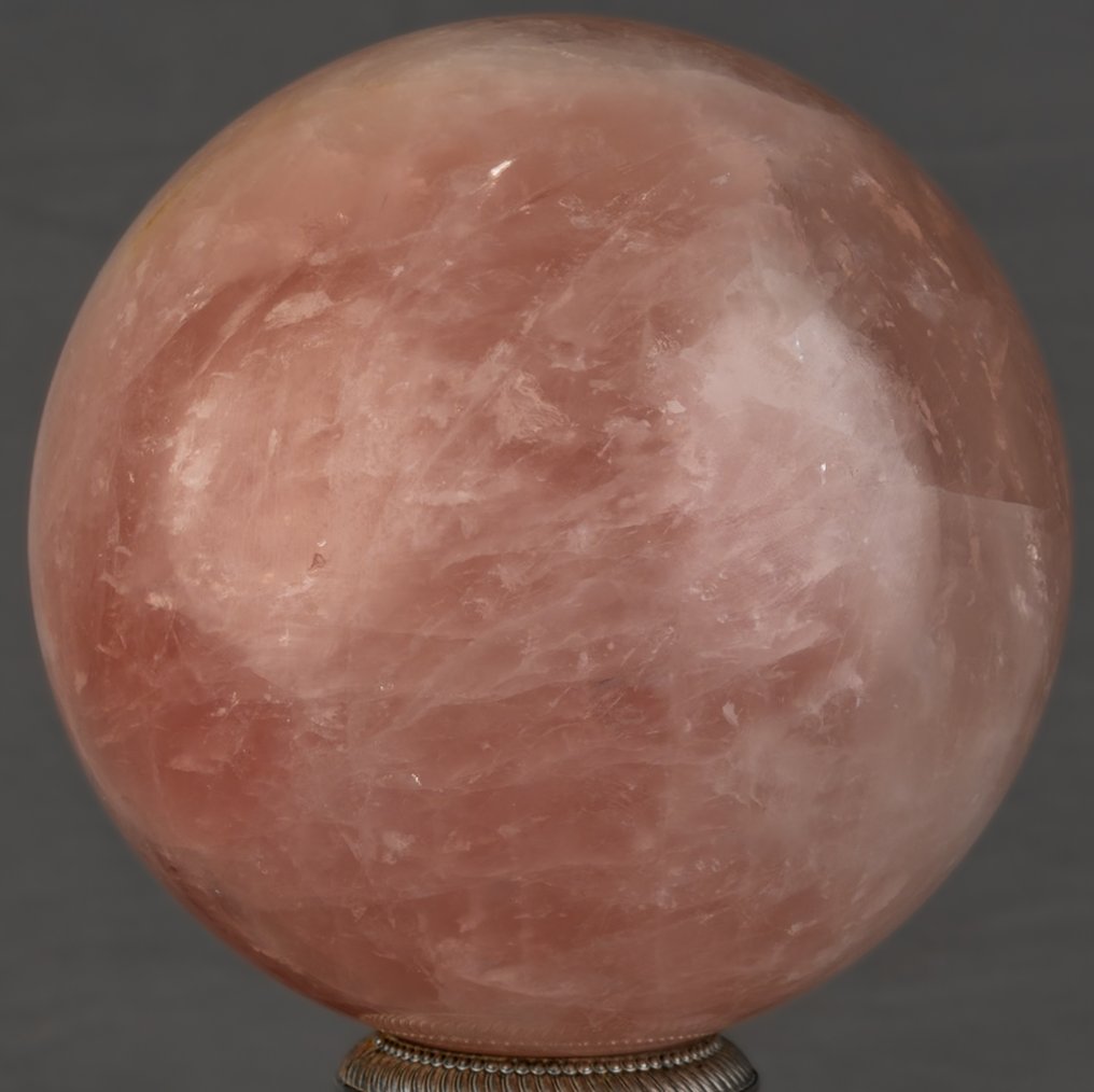 Ροζ χαλαζίας Λεπτότερη, ποιοτική σφαίρα από ροζ χαλαζία - Ύψος: 14.3 cm - Πλάτος: 14.3 cm- 4405 g #1.0