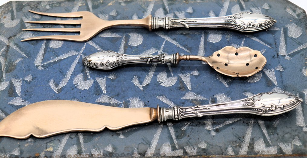 Ménagère (3) - Argent 835 - Fourchette, couteau et cuillère. #3.2