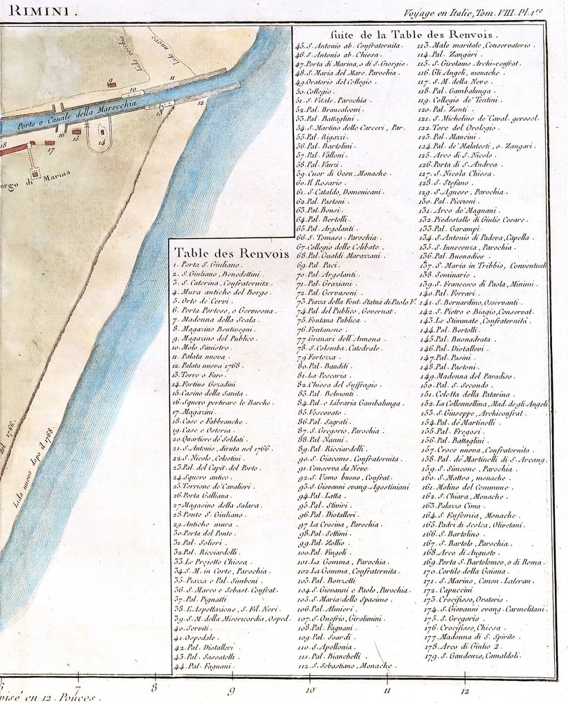 Italia - Rimini, Emilia Romagna; J. Lalande - Plan de Rimini - 1761-1780 #2.1