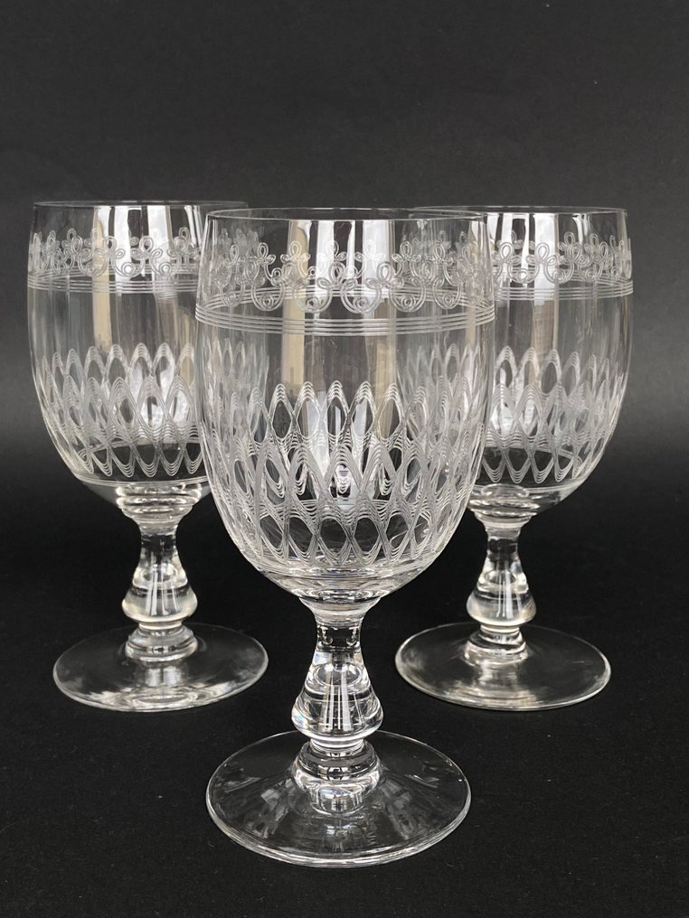 Choisy-Le-Roi - Trinkglas - Wunderschöne Serie von 8 Wassergläsern - Modell Christine - gravierter Kristall #2.1
