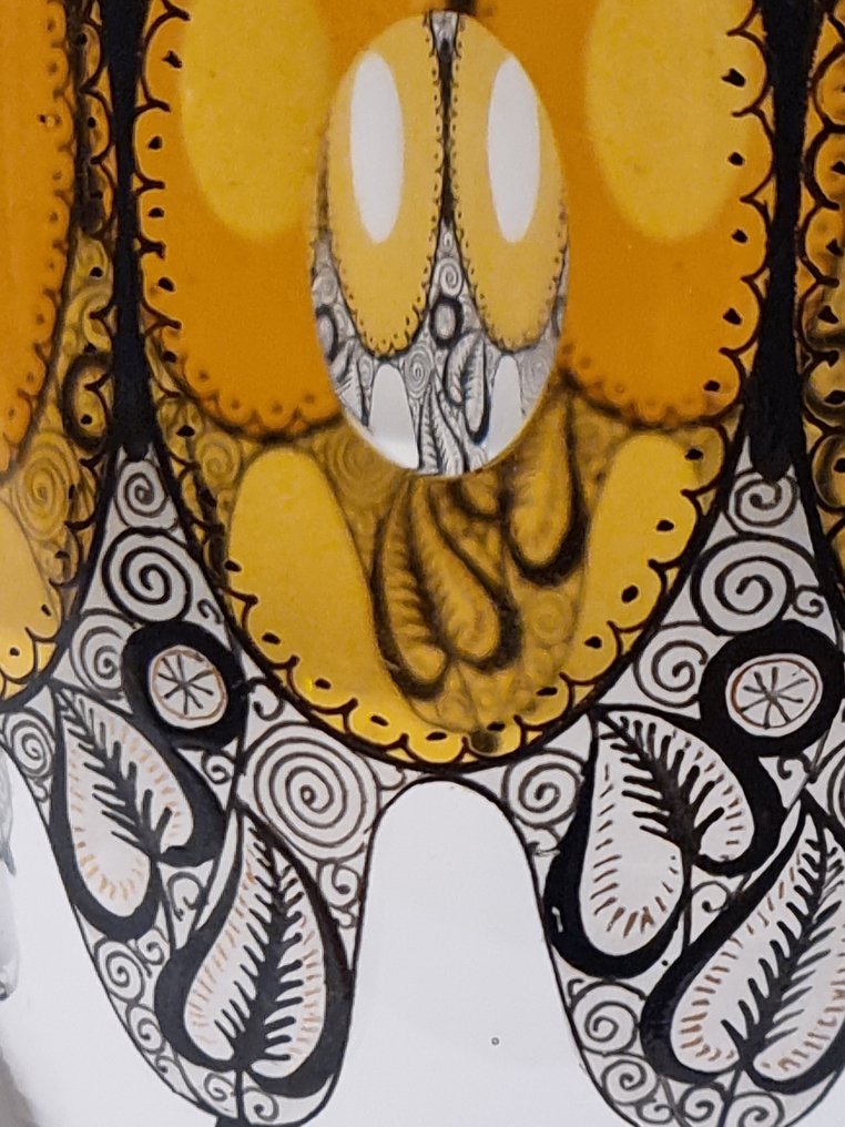 Josef Heinrich & Co - Adolf Beckert - 烧杯 - 玻璃 - 高贵的黑色珐琅彩绘 #2.1