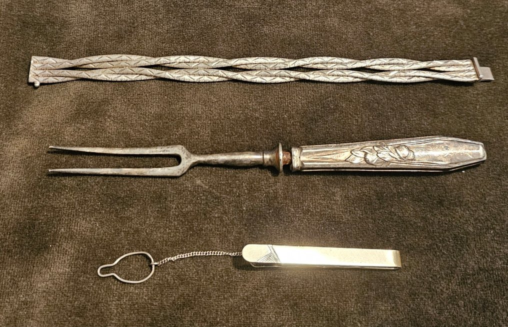 Gaffel (3) - .835 sølv, .800 sølv, .925 sølv - Lott sølv #3.2