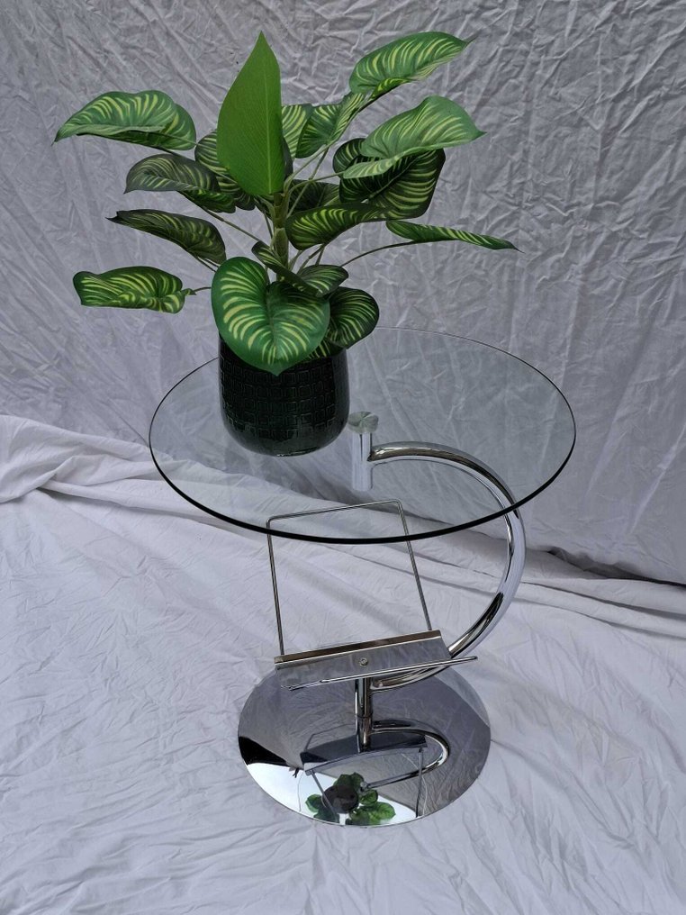 Mesa de apoio - metal cromado, vidro #1.0