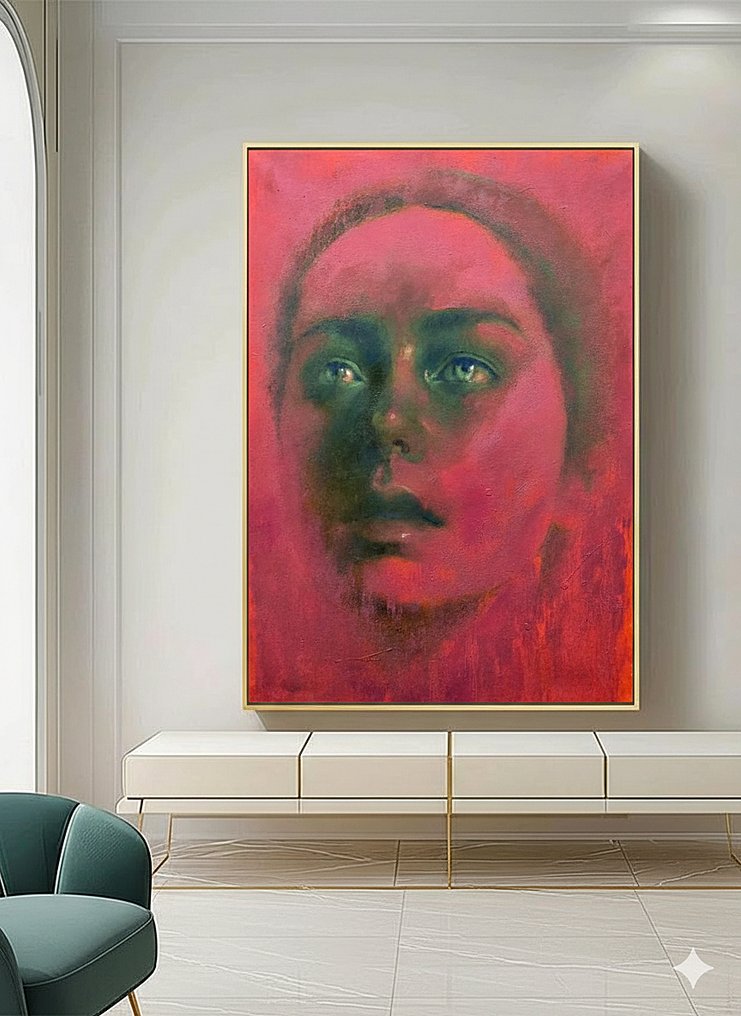 MToni studio - Inmenso Rosa Neutro, XL(no reserve) óleo sobre lienzo, original #3.2