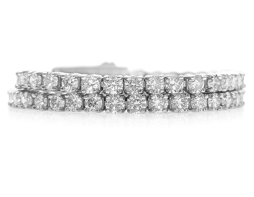 没有保留价 - 网球手链 - 14K包金 白金 -  3.13ct. tw. 钻石 (实验室培育) - D-E VVS IGI 认证 #1.0