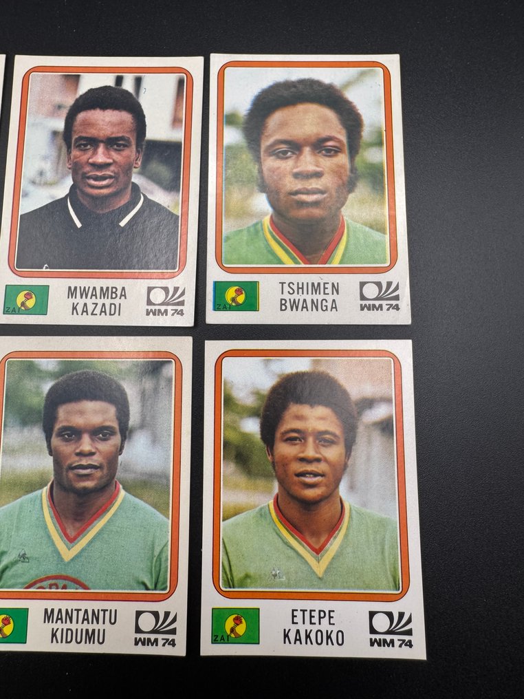 1974 Panini #173, 175/179 World Cup Munchen 74 - Zaire - "MyPaniniWorld Collection" - 6 Sticker - Excelent (EX) #2.1